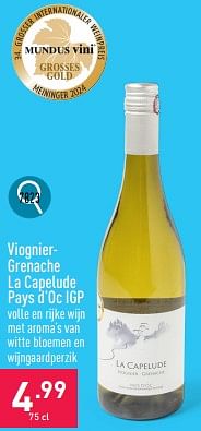 Viognier- grenache la capelude pays d’oc igp volle en rijke wijn-Witte wijnen