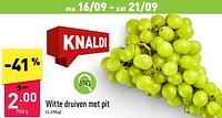 Promoties Witte druiven met pit - Huismerk - Aldi - Geldig van 16/09/2024 tot 22/09/2024 bij Aldi