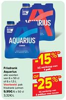 Promoties Pak frisdrank lemon - Aquarius - Geldig van 11/09/2024 tot 23/09/2024 bij Carrefour