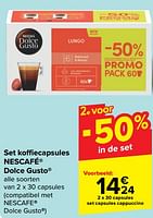 Promoties Set capsules cappuccino - Nescafe - Geldig van 11/09/2024 tot 23/09/2024 bij Carrefour