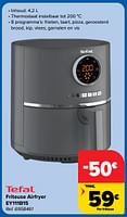 Promoties Tefal friteuse airfryer ey111b15 - Tefal - Geldig van 11/09/2024 tot 23/09/2024 bij Carrefour