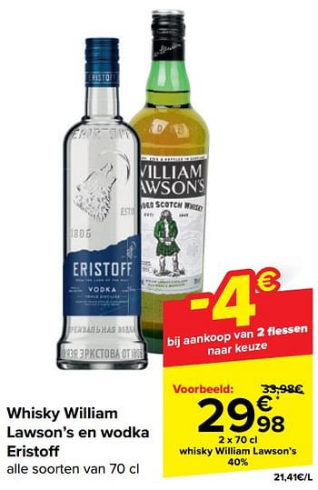 Promoties Whisky william lawson’s - William Lawson's - Geldig van 11/09/2024 tot 23/09/2024 bij Carrefour