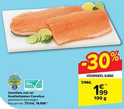 Zalmfilets met vel kwaliteitsketen carrefour