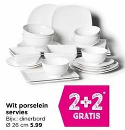 Wit porselein servies dinerbord