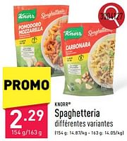 Promotions Spaghetteria - Knorr - Valide de 16/09/2024 à 22/09/2024 chez Aldi