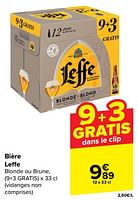 Promotions Bière leffe blonde ou brune - Leffe - Valide de 11/09/2024 à 23/09/2024 chez Carrefour