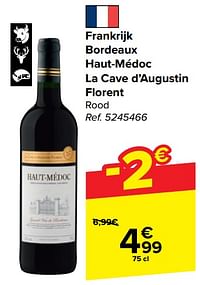 Frankrijk bordeaux haut-médoc la cave d’augustin florent rood-Rode wijnen