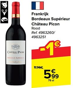 Frankrijk bordeaux supérieur château picon rood