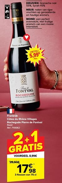 Frankrijk côtes du rhône villages rochegude pierre de fontval rood-Rode wijnen