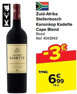 Zuid-afrika stellenbosch kanonkop kadette cape blend rood