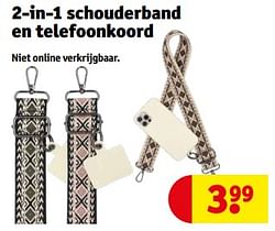 2-in-1 schouderband en telefoonkoord