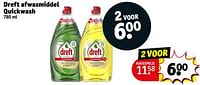 Promoties Dreft afwasmiddel quickwash - Dreft - Geldig van 10/09/2024 tot 22/09/2024 bij Kruidvat