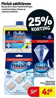 Promoties Finish additieven in wash machinereiniger tabletten - Finish - Geldig van 10/09/2024 tot 22/09/2024 bij Kruidvat