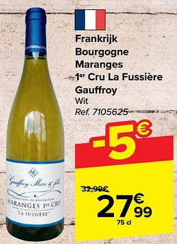 Frankrijk bourgogne maranges 1er cru la fussière gauffroy wit