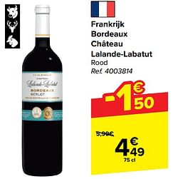 Frankrijk bordeaux château lalande-labatut rood