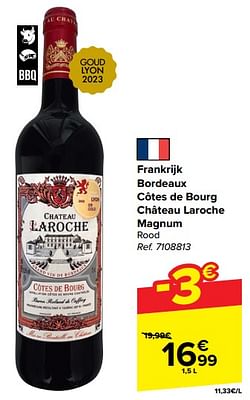 Frankrijk bordeaux côtes de bourg château laroche magnum rood