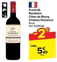 Frankrijk bordeaux côtes de bourg château plaisance rood-Rode wijnen