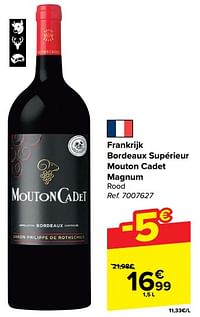 Frankrijk bordeaux supérieur mouton cadet magnum rood-Rode wijnen