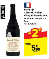 Frankrijk côtes du rhône villages plan de dieu domaine du mistral rood-Rode wijnen