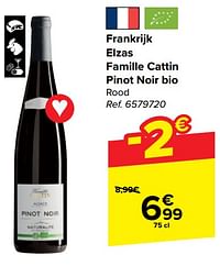 Frankrijk elzas famille cattin pinot noir bio rood-Rode wijnen