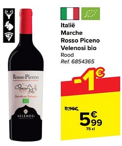 Italië marche rosso piceno velenosi bio rood