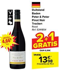 Duitsland baden peter + peter pinot noir trocken rood-Rode wijnen