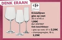 Kristallijnen glas op voet-Huismerk - Carrefour 