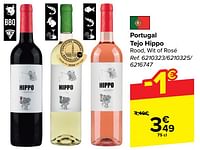 Portugal tejo hippo rood, wit of rosé-Rode wijnen