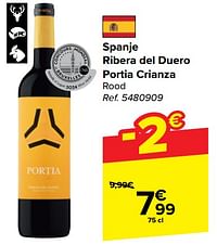 Spanje ribera del duero portia crianza rood-Rode wijnen