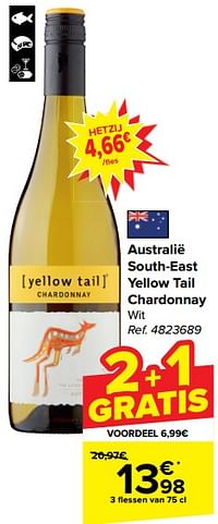 Australië south-east yellow tail chardonnay wit-Witte wijnen