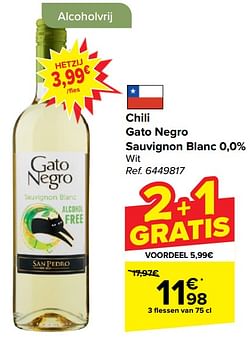 Chili gato negro sauvignon blanc 0,0% wit