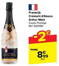 Frankrijk crémant d’alsace arthur metz cuvée prestige-Schuimwijnen