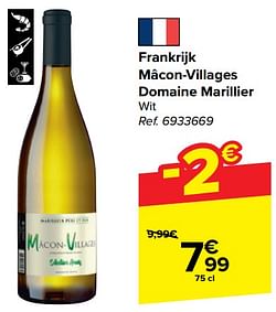 Frankrijk mâcon-villages domaine marillier wit