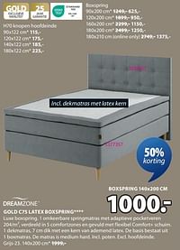 Gold c75 latex boxspring-DreamZone