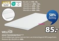 Promoties Gold t30 dekmatras - Wellpur - Geldig van 09/09/2024 tot 20/10/2024 bij Jysk