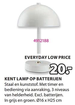 Kent lamp op batterijen