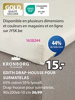 Promotions Edith drap-housse pour surmatelas - Kronborg - Valide de 09/09/2024 à 20/10/2024 chez Jysk