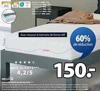 Promotions Gold f85 matelas en mousse - Wellpur - Valide de 09/09/2024 à 20/10/2024 chez Jysk