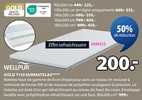 Promotions Gold t110 surmatelas - Wellpur - Valide de 09/09/2024 à 20/10/2024 chez Jysk