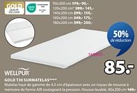 Promotions Gold t30 surmatelas - Wellpur - Valide de 09/09/2024 à 20/10/2024 chez Jysk