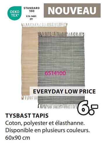 Promotions Tysbast tapis - Produit Maison - Jysk - Valide de 09/09/2024 à 20/10/2024 chez Jysk