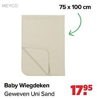 Promoties Baby wiegdeken geweven uni sand - Meyco - Geldig van 10/09/2024 tot 07/10/2024 bij Baby-Dump