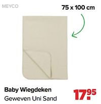 Baby wiegdeken geweven uni sand-Meyco