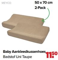 Promoties Baby aankleedkussenhoes badstof uni taupe - Meyco - Geldig van 10/09/2024 tot 07/10/2024 bij Baby-Dump