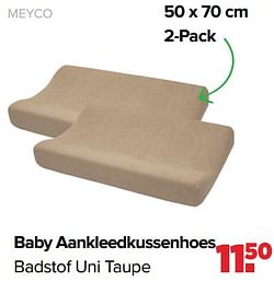 Baby aankleedkussenhoes badstof uni taupe