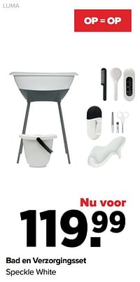 Bad en verzorgingsset speckle white-Luma Babycare