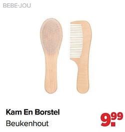 Kam en borstel beukenhout