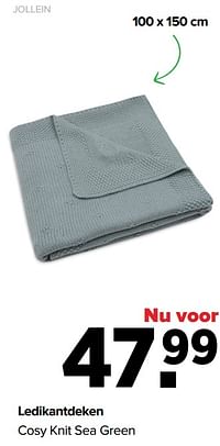 Ledikantdeken cosy knit sea green-Jollein