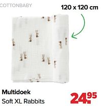 Multidoek soft xl rabbits-Cottonbaby 