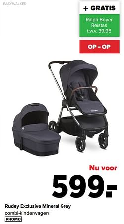 Rudey exclusive mineral grey combi-kinderwagen